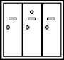 3 COMPARTMENT VERTICAL RECESSED MOUNTED-