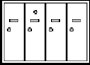4 COMPARTMENT VERTICAL RECESSED MOUNTED-